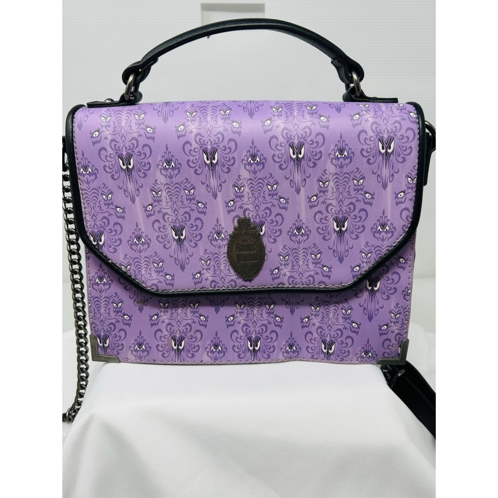 Loungefly Disney Parks The Haunted Mansion Wallpaper Eyes Crossbody Bag 2022 EUC - Picture 2 of 7